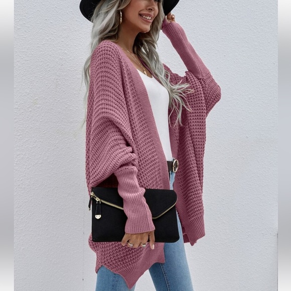 Cozy Batwing Sleeve Open Front Knit Sweater Cardigan - Picture 9 of 13